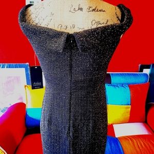 Aiden Mattox sequence dress/S/Black Gold